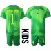 Tanie Strój piłkarski Brazylia Alisson Becker #1 Bramkarskie Koszulka Wyjazdowej dla dziecięce MŚ 2022 Krótkie Rękawy (+ szorty)